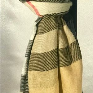 Beige and Red Lightweight Scarf